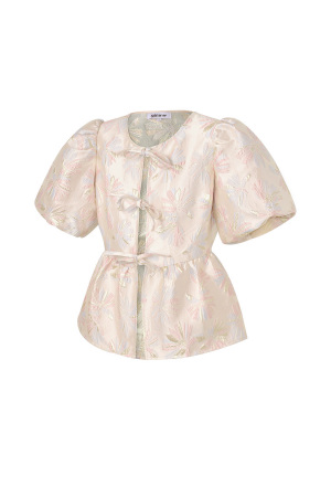 Tissu En Fibre De Polyester Femme Haut À Manches Courtes Élégant Imprimé Floral h5 Image2