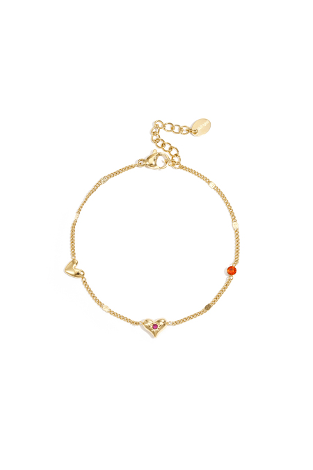 Bracelet à motif cœur et pierre