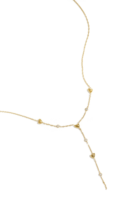 Collier en Y avec cœurs remplis
