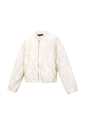 Tissu Polyester Fibre Veste Bomber Femme Casual Imprimé Floral h5 Image2