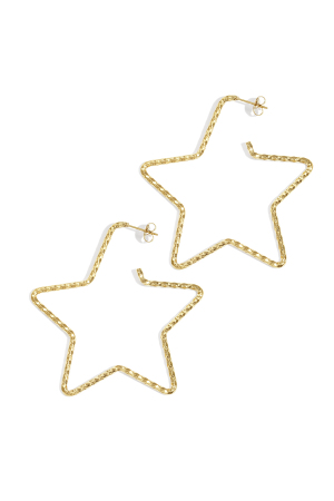 Boucles D'Oreilles Créoles En Acier Inoxydable, Série Star Casual Daily Simple, Bijoux Pour Femmes h5