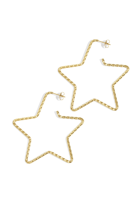 Boucles d'oreilles créoles en acier inoxydable, série Star Casual Daily Simple, bijoux pour femmes