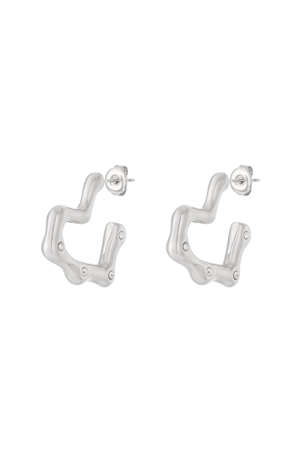 Boucles D'Oreilles Créoles En Acier Inoxydable Cœur Daily Daily Bijoux Pour Femmes Image3