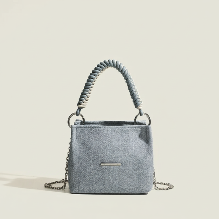Sac à main quotidien en denim torsadé et rayonne pour femme, 1 pièce