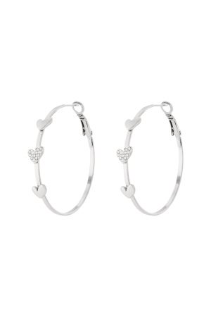 Jolies Boucles D'Oreilles Créoles Avec 3 Coeurs h5 Image3