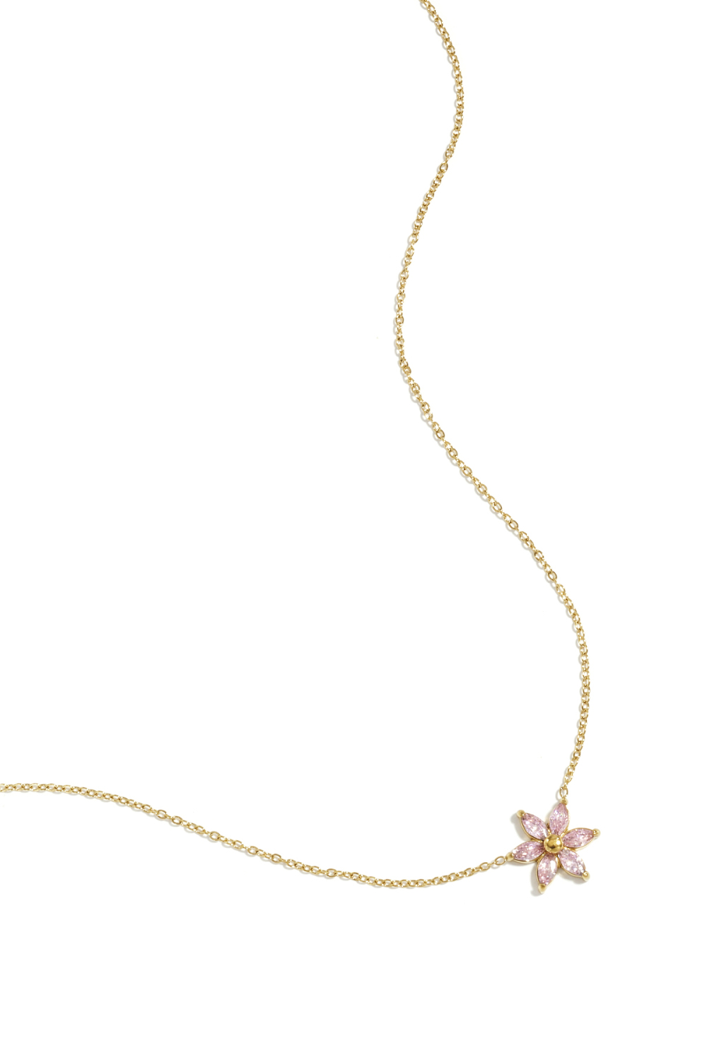Collier Orné D'Une Fleur En Strass 