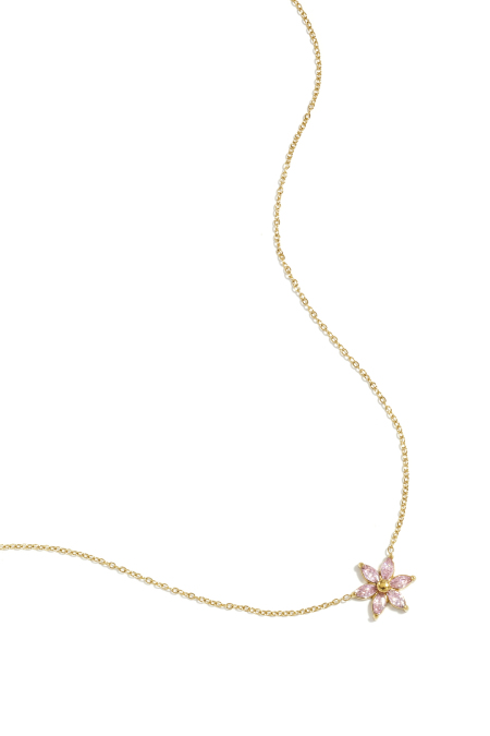 Collier orné d'une fleur en strass
