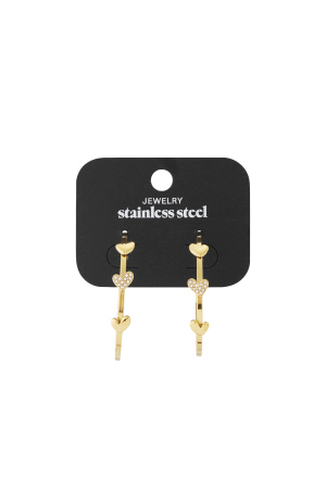 Jolies Boucles D'Oreilles Créoles Avec 3 Coeurs h5 Image4