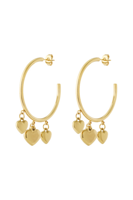 Boucles d'oreilles créoles en forme de cœur