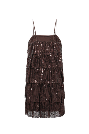 Tissu Polyester Tissé Robe Mini Femme Élégante Paillettes h5 Image2