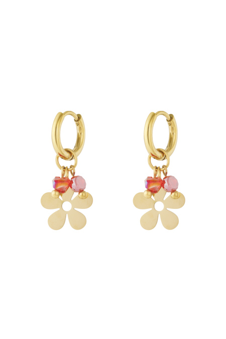 Boucles d'oreilles pendantes en acier inoxydable, motif floral, style décontracté et quotidien