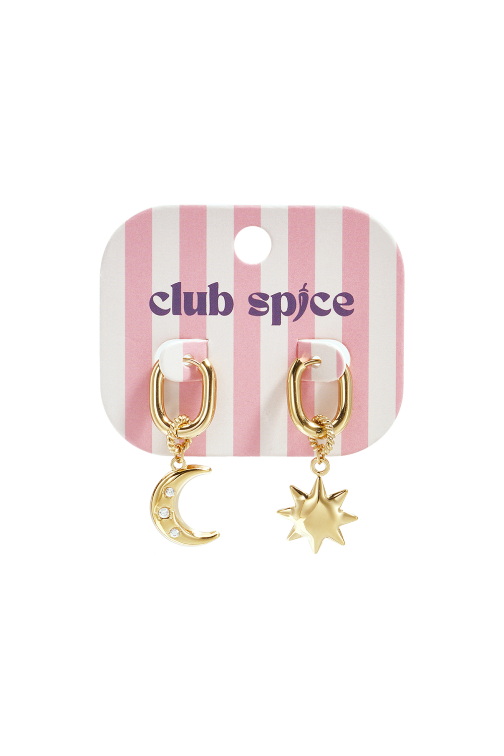 Boucles D'Oreilles Squovales Avec Lune Et Étoile Image2