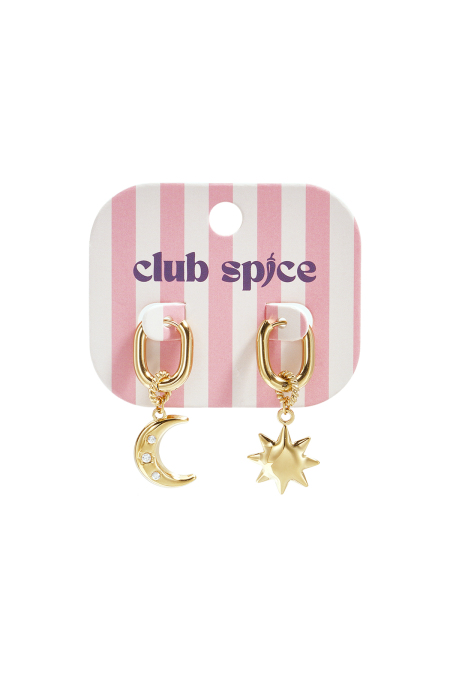 Boucles d'oreilles squovales avec lune et étoile 2