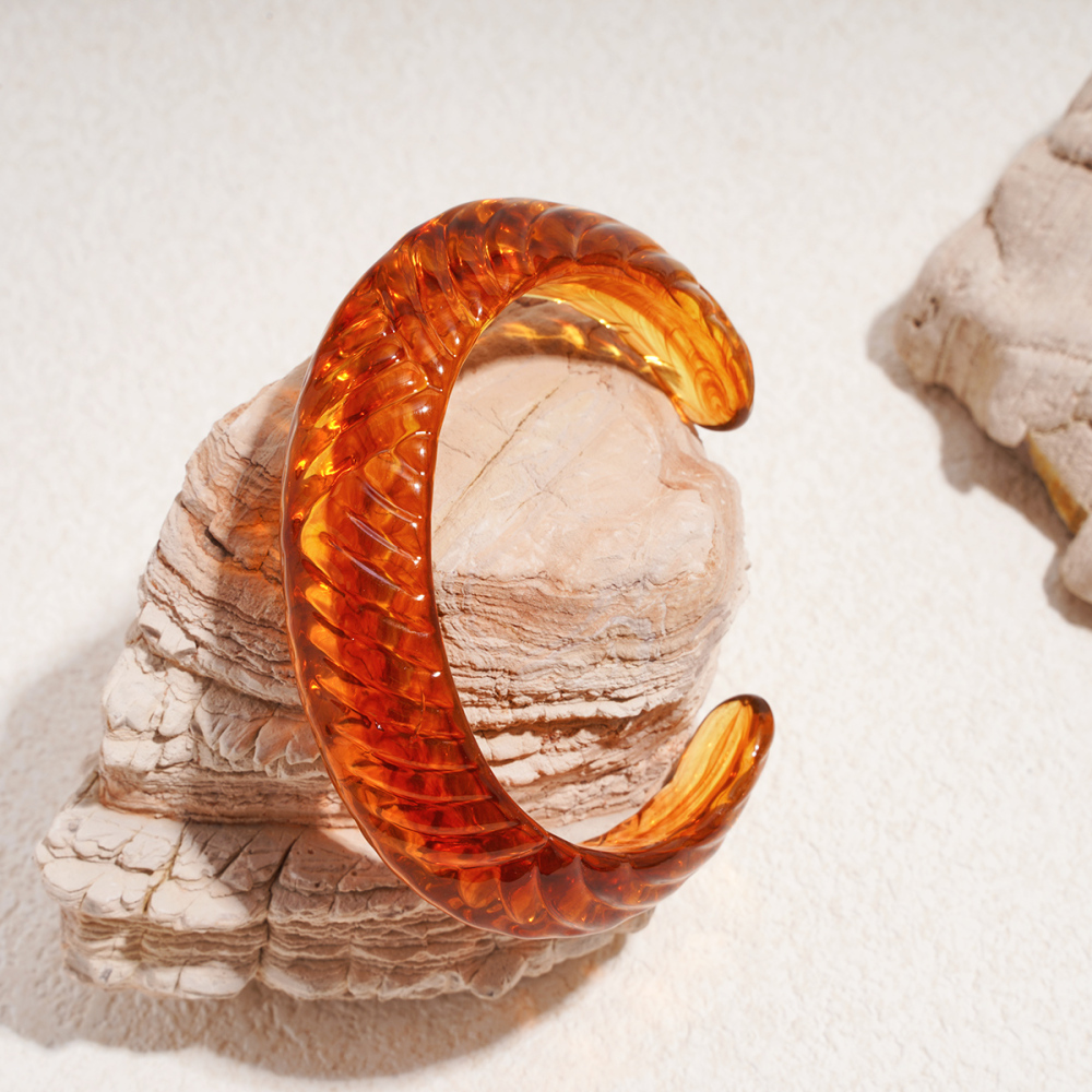 Bracelet Manchette En Acrylique De Forme Irrégulière, 1 Pièce h5Image3