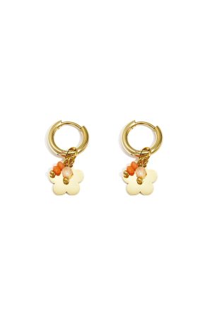 Boucles D'Oreilles Avec Fleur Pendante Et Perles h5 Image4