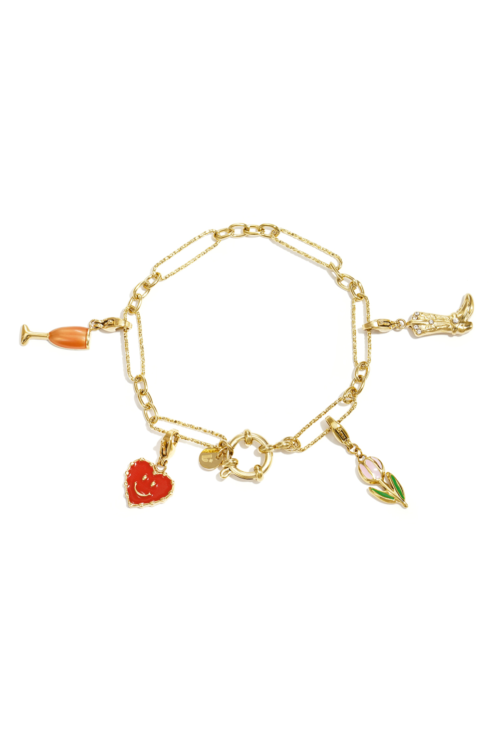 Bracelet Avec Fermoir Frontal Et Maillons De Formes Variées Image2
