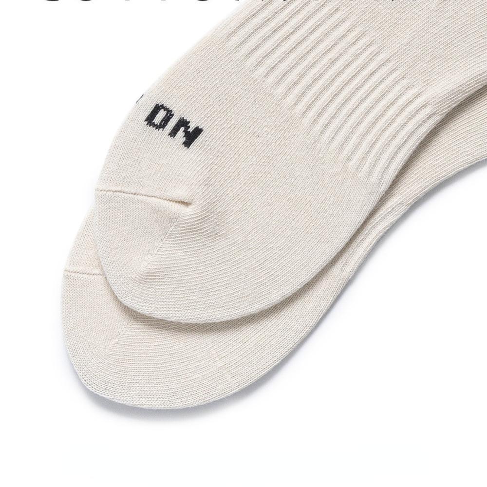 1 Paire De Chaussettes Mi-Mollet Polyvalentes En Coton À Imprimé Lettre Pour Femme Image4