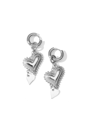 Boucles D'Oreilles Pendantes En Acier Inoxydable, Style Cœur, Décontractées, Simples Et Quotidiennes, Bijoux Pour Femmes h5 Image3
