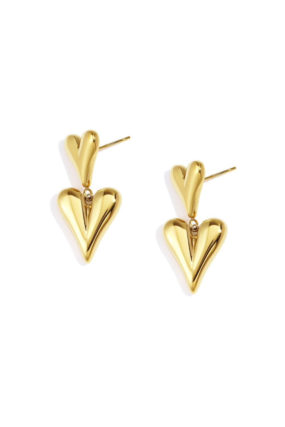 Boucles D'Oreilles Pendantes En Acier Inoxydable, Style Cœur, Décontractées, Simples Et Quotidiennes, Bijoux Pour Femmes 