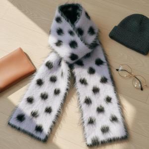 Écharpe D'Hiver Classique En Laine À Pois Pour Femme, 1 Pièce h5 