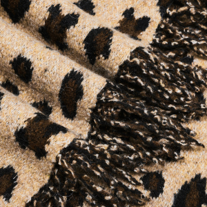 Écharpe D'Hiver En Laine À Pompons Imprimé Léopard Pour Femme, 1 Pièce h5 