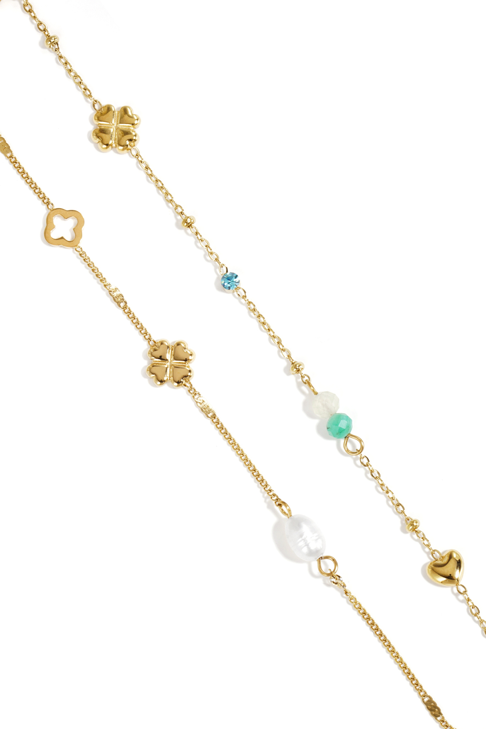 Bracelet Orné De Trèfles, De Perles Et De Pierres Image4