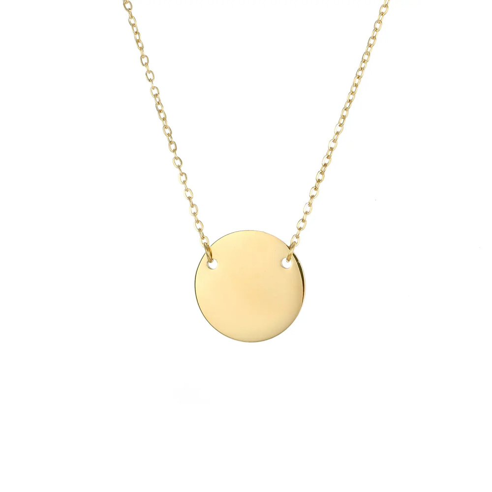 Collier Simple Pour Femme, 1 Pièce, En Acier Inoxydable, Couleur Or, Étanche, Avec Chaîne Simple. Image3
