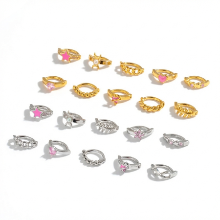 Piercings de nombril élégants en zircon couleur cuivre doré et étoile