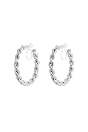 Boucles D'Oreilles Créoles À Clip De Luxe h5 Image3