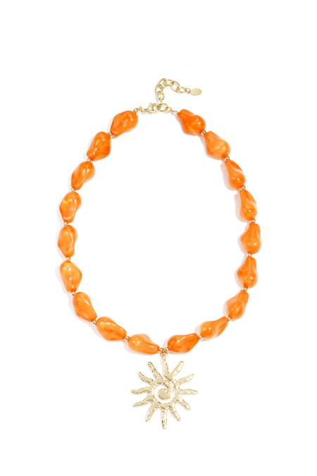 Collier De Perles Avec Pendentif Soleil