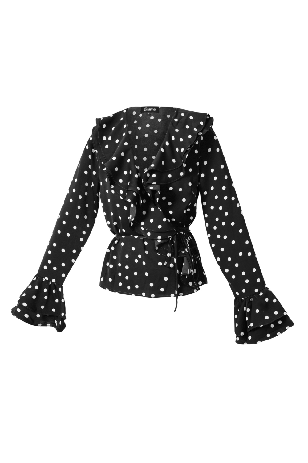 Blouse Femme En Fibre De Polyester Tissée Élégante À Pois Image2