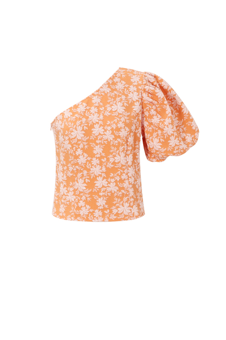Haut fleuri asymétrique à une épaule 2