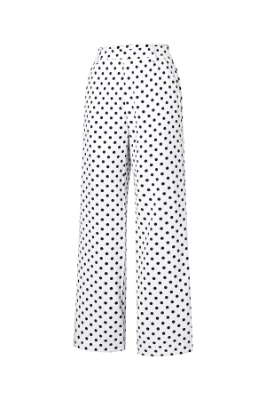 Tissu Polyester Fibre Femmes Pantalons Droits Élégants Points h5 Image2