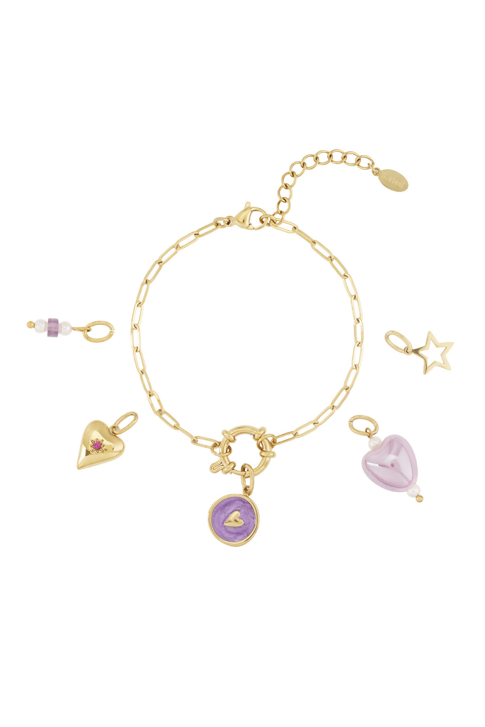 Bracelet Diy Purple Heart 