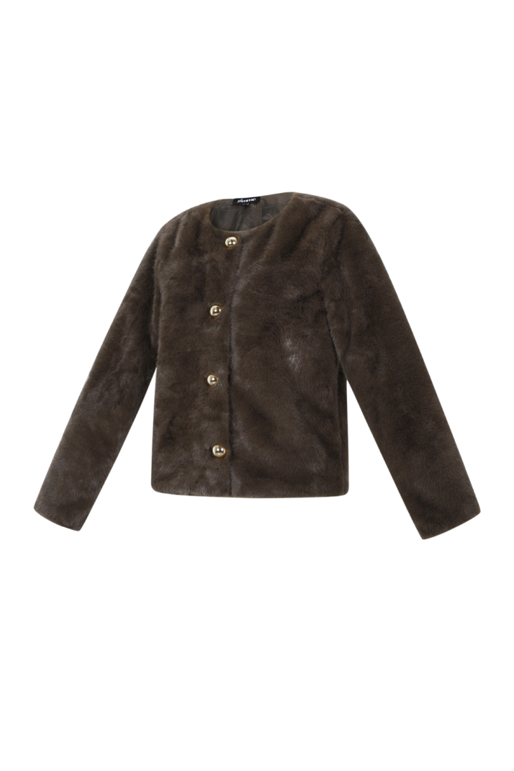 Tissu Polyester Fibre Manteau Femme Élégant Couleur Unie Automne/Hiver h5Image2