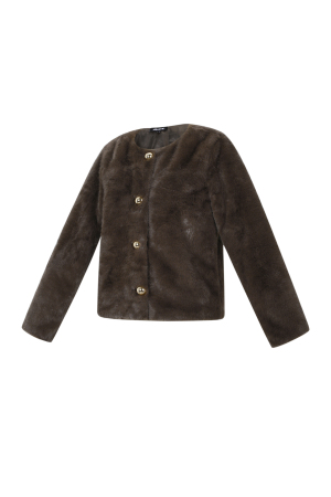 Tissu Polyester Fibre Manteau Femme Élégant Couleur Unie Automne/Hiver h5 Image2