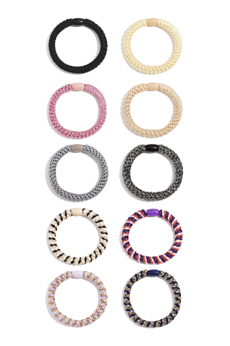 Bracelets élastiques à cheveux Multicouleur Polyester 2