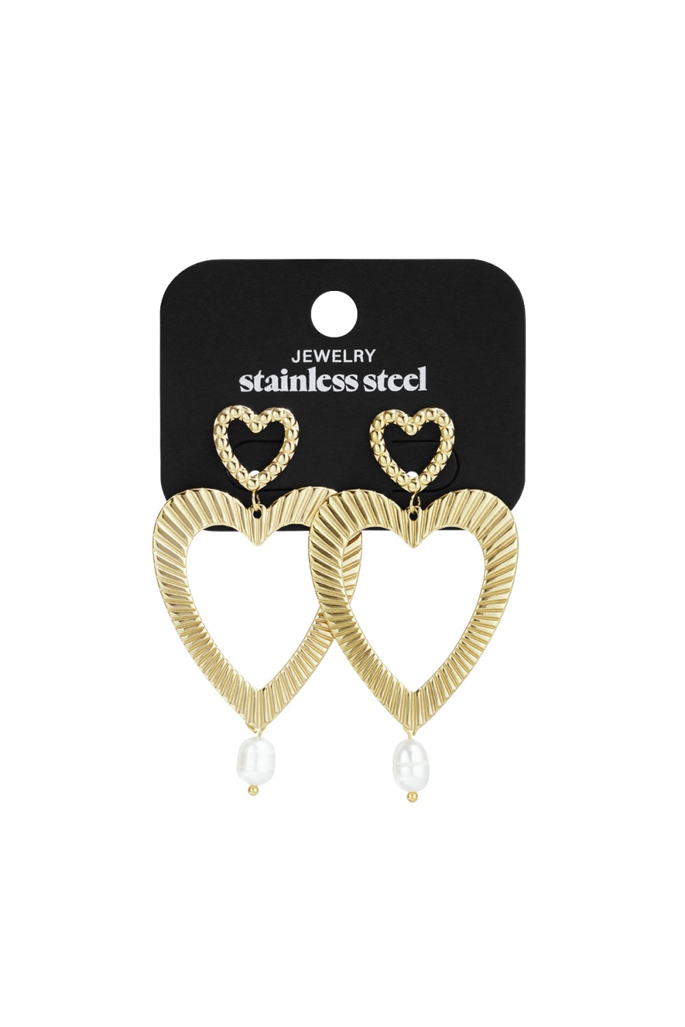 Boucles D'Oreilles Pendantes En Acier Inoxydable En Forme De Cœur, Collection Décontractée Et Simple Pour Femmes h5Image6