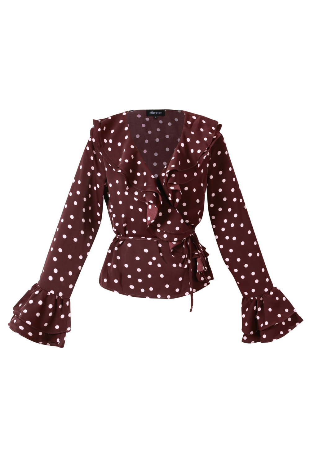 Blouse Femme En Fibre De Polyester Tissée Élégante À Pois Image12