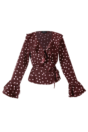 Blouse Femme En Fibre De Polyester Tissée Élégante À Pois h5 Image12