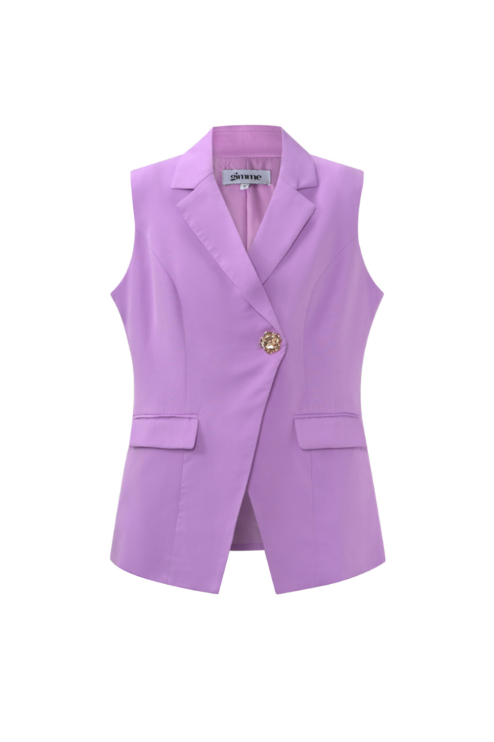 Blazer Sans Manches Pour Femme En Polyester Tissé Casual Design Asymétrique