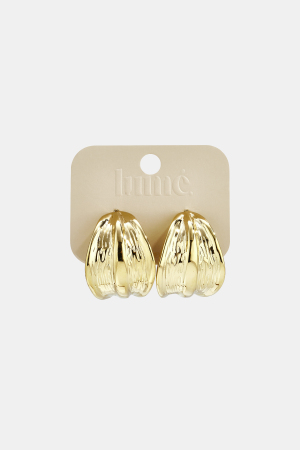 Boucles D'Oreilles Créoles En Acier Inoxydable, Style Feuille, Collection Décontractée Et Simple Pour Femmes h5 Image5