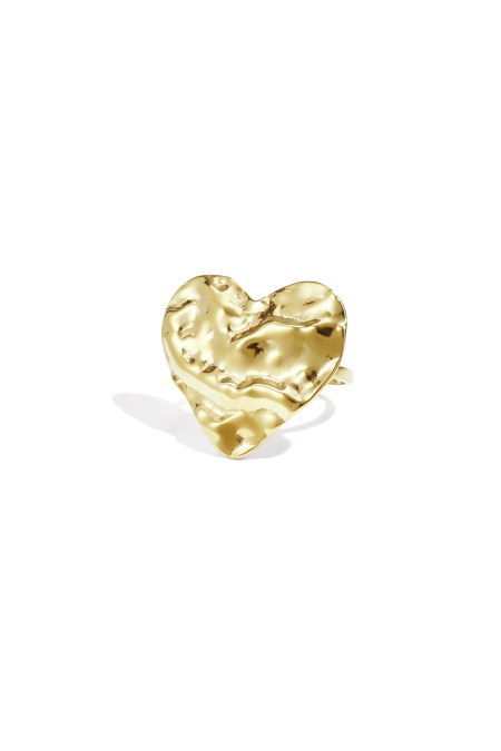 Bague statement en forme de cœur structuré