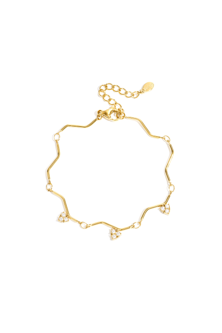 Bracelet orné de pierres et d'un motif en zigzag