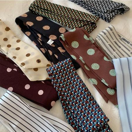Bandana vintage en polyester à pois pour femme, 1 pièce