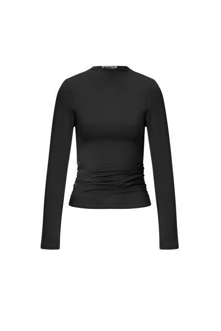 Pull en Nylon Tricoté Femme Manches Longues Basique Couleur Unie 2