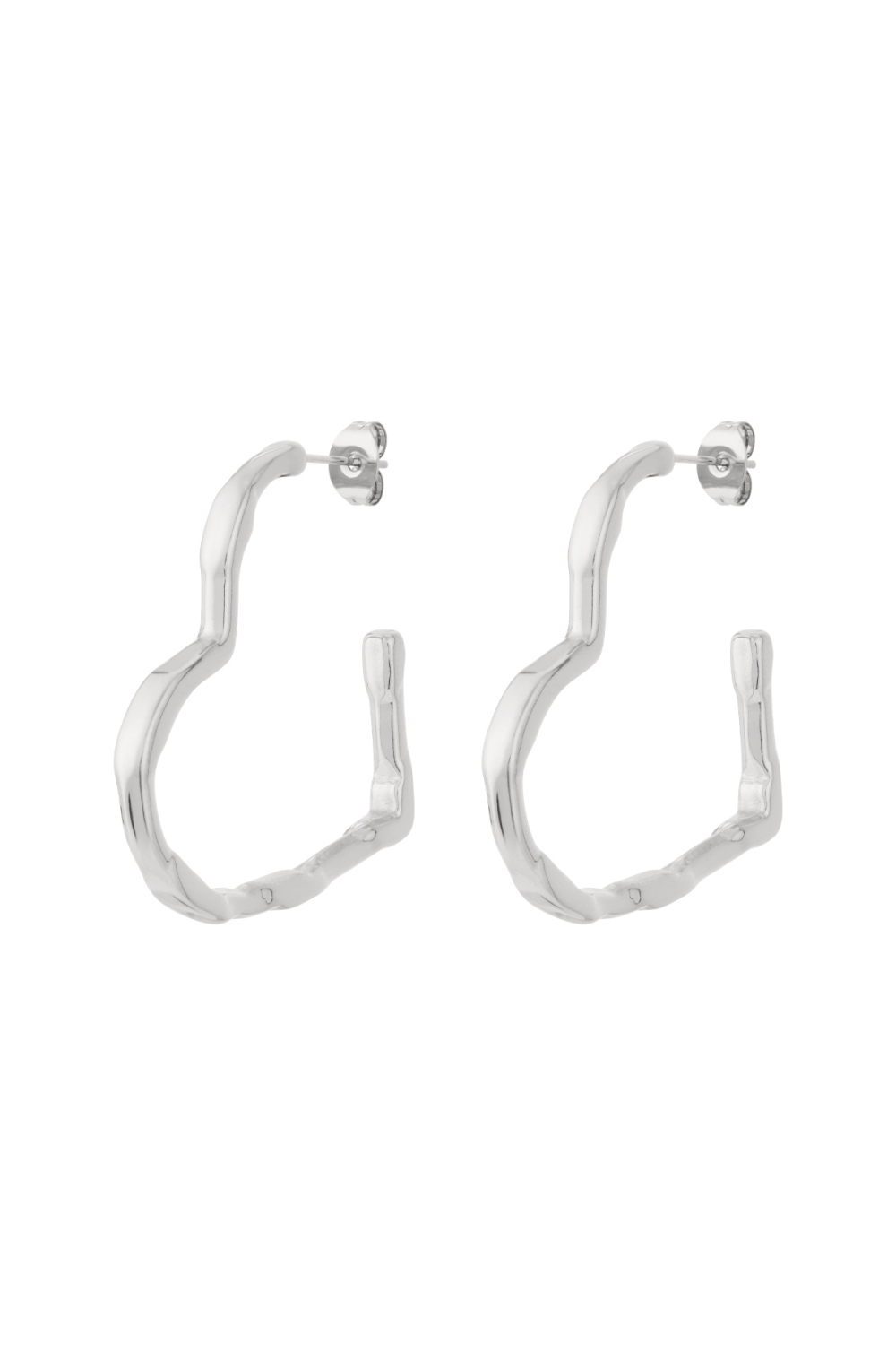 Boucles D'Oreilles Créoles Grand Cœur Image3