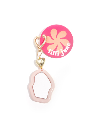 Joli Porte-Clés Miroir Irrégulier Avec Détail En Forme De Cœur h5 Image4