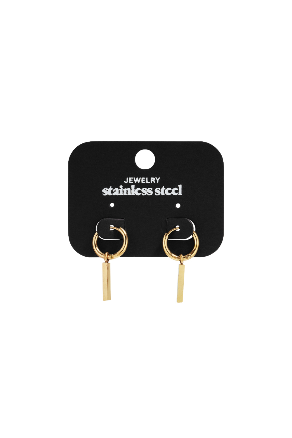 Boucles D'Oreilles Pendantes Rectangulaires En Acier Inoxydable, Collection Décontractée Et Simple Pour Femmes Image5