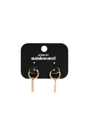 Boucles D'Oreilles Pendantes Rectangulaires En Acier Inoxydable, Collection Décontractée Et Simple Pour Femmes h5 Image5